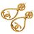 Brincos de pressão vintage Chanel Coco Mark Dourado - vista 2