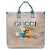 Borsa tote Gucci in nylon e tessuto rosa e blu
