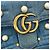 Borsa a tracolla Gucci GG Marmont Small in denim con catena Blu - vista 15