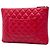 Clutch Chanel Red Medium Quilted Lambskin O Case Rosso - vista 2