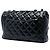 Chanel Black Jumbo Classic Crinkled Patent Single Flap Nero - vista 2