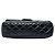 Chanel Black Jumbo Classic Crinkled Patent Single Flap Nero - vista 3