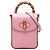Bamboo Bolsa Gucci Mini em couro de bezerro rosa com alça de bambu