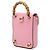 Bamboo Bolsa Gucci Mini em couro de bezerro rosa com alça de bambu - vista 2