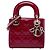 Dior Red Mini Patent Cannage Lady Dior Rosso Bordò