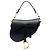 Borsa Saddle Dior Mini in pelle di vitello liscia nera Nero