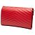 Saint Laurent Red Grain De Poudre Chevron Monogram Envelope Wallet on Chain Rot - Ansicht 2