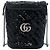 Borsa secchiello Gucci Small GG Marmont in pelle di vitello matelassé diagonale con paillettes nera