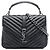 Saint Laurent College Satchel aus Lammleder mit Chevron-Steppung in Schwarz, Medium