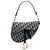Borsa Saddle Dior in tela Oblique blu