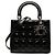 Dior Black Medium Patent Cannage Lady Dior Nero