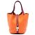 Hermès Orange Bicolor Clemence and Swift Picotin Lock 18 Laranja