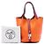 Hermès Orange Bicolor Clemence and Swift Picotin Lock 18 Laranja - vista 7