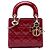 Dior Red Mini Patent Cannage Lady Dior Rosso Bordò