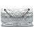 Chanel Silver Quilted Metallic Striped Aged Calfskin Reissue 2.55 Double Flap 226 Argento