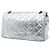 Chanel Silver Quilted Metallic Striped Aged Calfskin Reissue 2.55 Double Flap 226 Argento - vista 2