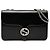 Gucci Borsa a Tracolla Media in Vernice Nera con G Intrecciate Nero