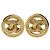 Orecchini a clip rotondi placcati oro Chanel Gold CC D'oro