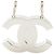 Collana Specchio Chanel CC in Ottone e Pelle d'Agnello Argentata Argento - vista 4
