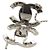 Collana Specchio Chanel CC in Ottone e Pelle d'Agnello Argentata Argento - vista 6