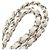 Collana Specchio Chanel CC in Ottone e Pelle d'Agnello Argentata Argento - vista 9