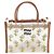 Sac à main Miu Miu en maille brodée avec garnitures en cuir blanc