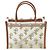 Sac à main Miu Miu en maille brodée avec garnitures en cuir blanc - vue 2