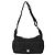 Borsa Bowling Chanel in nylon effetto velluto matelassé Large CC Nera Nero