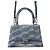 Borsa a mano Balenciaga Hourglass BB Monogram Small Blu