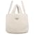 Borsa Tote piccola Prada Triangle in shearling Bianco