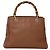 Borsa a mano in pelle Gucci Bamboo Marrone - vista 2