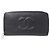 Cartera larga Chanel de piel de becerro granulada negra Negro