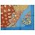 Hermès Grands Fonds II Detail Foulard Seta 90cm Blu Bianco Arancione Giallo - vista 4
