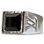 Louis Vuitton Ring Schwarz Silber Lackleder - Ansicht 4