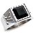 Louis Vuitton Ring Schwarz Silber Lackleder - Ansicht 6