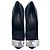 Décolleté peep-toe in raso nero con cristalli Louis Vuitton - vista 4