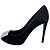 Décolleté peep-toe in raso nero con cristalli Louis Vuitton - vista 7