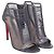 Stivaletti Trouble Open-Tie di Christian Louboutin in mesh nero - vista 3