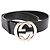 Logo Interlocking G Gucci in tono argento in pelle nera Nero