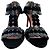 Sandali con tacco T-Strap festonati Alaïa in camoscio nero - vista 2