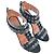 Sandali con tacco T-Strap festonati Alaïa in camoscio nero - vista 5