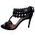 Sandali con tacco T-Strap festonati Alaïa in camoscio nero - vista 7