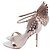 Sandali con tacco Sophia Webster Evangeline con dettaglio ala in pelle Rose Gold D'oro Metallico - vista 4