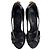 Décolleté aperte Louis Vuitton con dettaglio lucchetto e ritagli in pelle verniciata nera Nero - vista 5