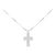 Autre Marque Collana Croce in Oro Bianco Au750 e Diamanti Argento