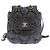 Chanel Mochila de couro acolchoada preta Preto