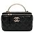 Chanel Vanity Chain Tote Bag aus schwarzem Lammleder