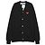 Comme Des Garcons Strick-Cardigan mit V-Ausschnitt und rotem Herz - Schwarz