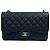 Chanel Borsa a tracolla Caviar Classic Large (Jumbo) con catena argento Nero
