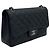 Chanel Borsa a tracolla Caviar Classic Large (Jumbo) con catena argento Nero - vista 2